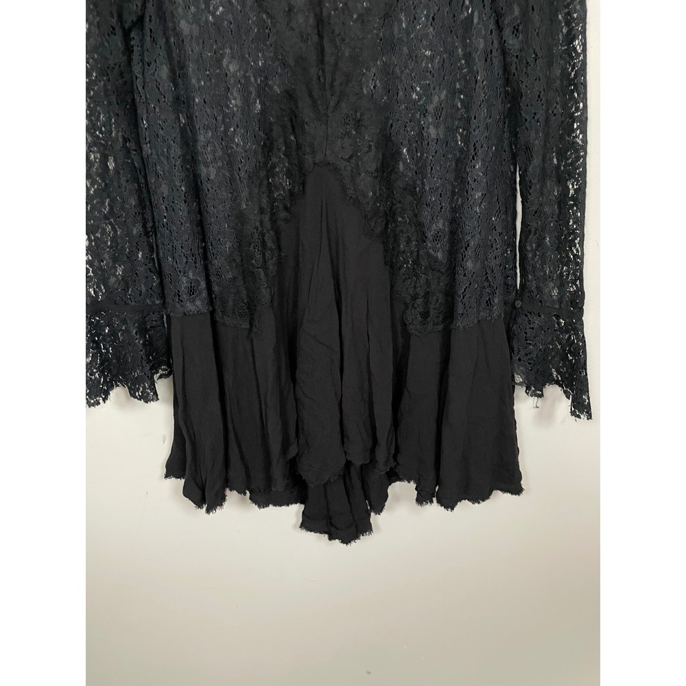 Free People Free People Tell Tale Tunic in Black Size Small WhimsiGoth Romantic - Picture 4 of 11
